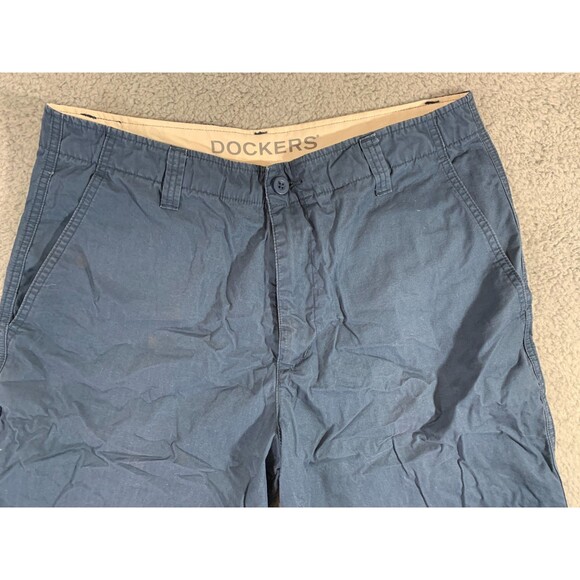 Mens Dockers Navy Blue Shorts Size 34 100% Cotton w/ Pockets - Picture 2 of 10